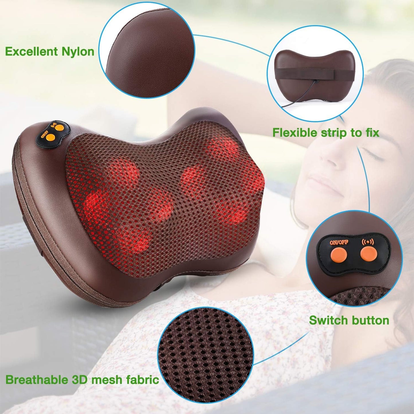 ALMOHADA MASAJEADORA ORTOPEDICA