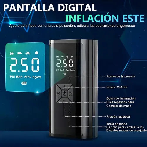 ⚡ COMPRESOR DE AIRE DIGITAL INALÁMBRICO ⚡