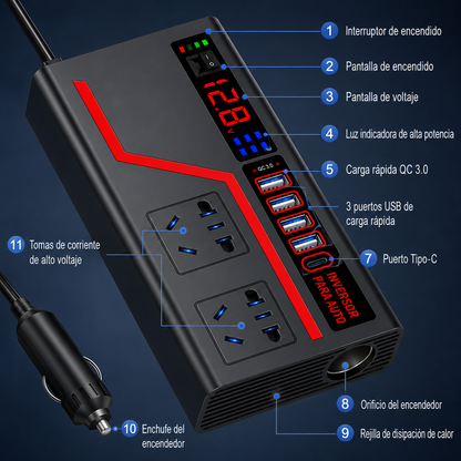 ⚡ CARGADOR UNIVERSAL INVERTER PARA VEHÍCULO